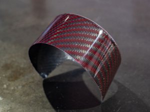 Alfa Romeo Stelvio Front Emblem Frame Cover - Carbon Fiber - Red Carbon
